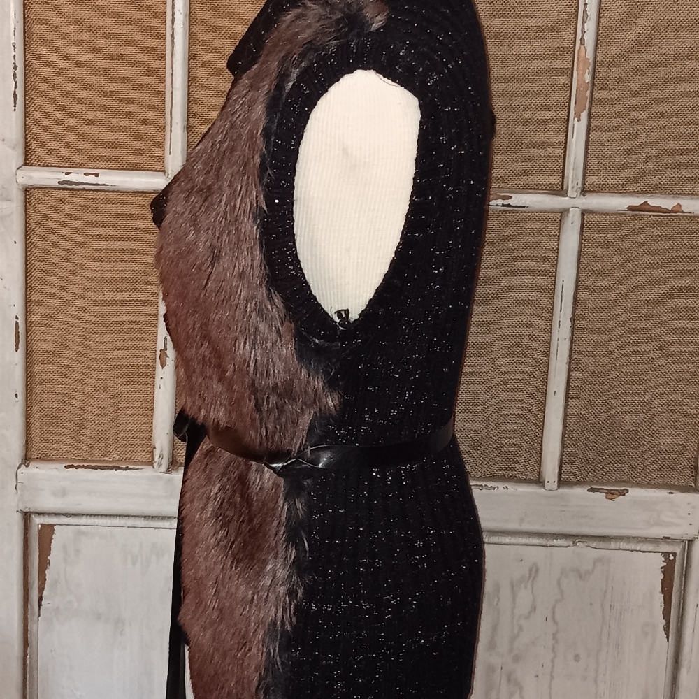 NEW Faux Fur Sweater Vest Large - Picture 3 of 6